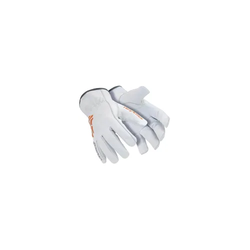 Vista 25 de HexArmor Chrome SLT® Series 4067 Leather Work Gloves, Large Resistente a los cortes, protección contra impactos 4067 Cuero Blanco y Naranja Impact