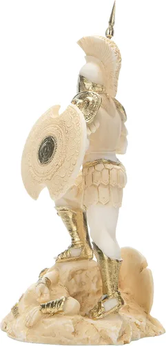 Vista 7 de Ares Mars God War Zeus Son Estatua Romana Alabastro Tono Dorado 5.5 Pulgadas