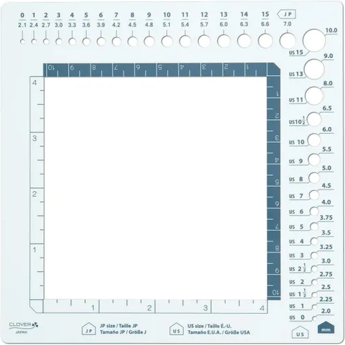 Vista 3 de Regla y Calibrador de Agujas Clover Swatch, Blanco