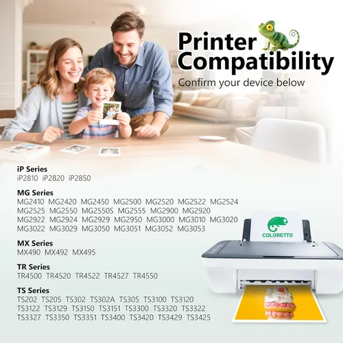 Vista 2 de COLORETTO 245xl - Cartucho de tinta de repuesto para Canon 245xl 246xl Combo Pack, PG-245XL CL-246XL para tinta Canon 245 y 246 para impresora TS202