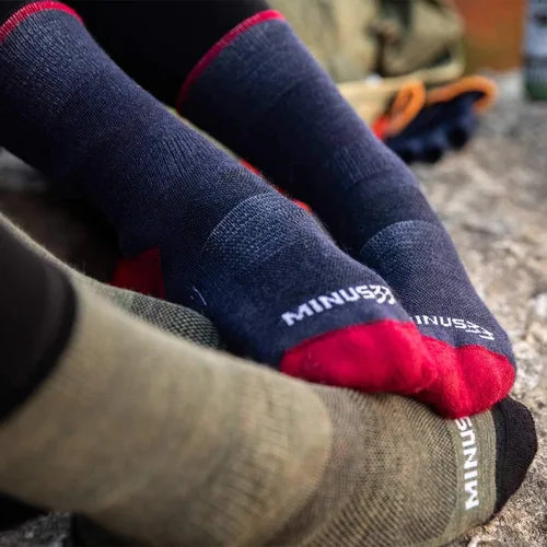Vista 7 de USA Made - Micro Cushion Crew Socks - Hiking Socks - Merino Wool - Mountain Heritage S35 Micro + Cojín Patriot