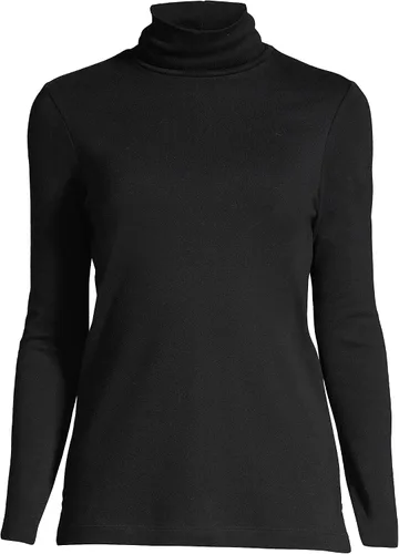 Vista 3 de Lands' End Supima - Suéter de cuello alto y mangas largas para mujer