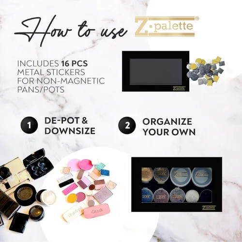 Vista 7 de Deep Medium Z Palette - Paleta de maquillaje magnética, paleta magnética vacía, paleta de maquillaje magnética universal para sombras de ojos
