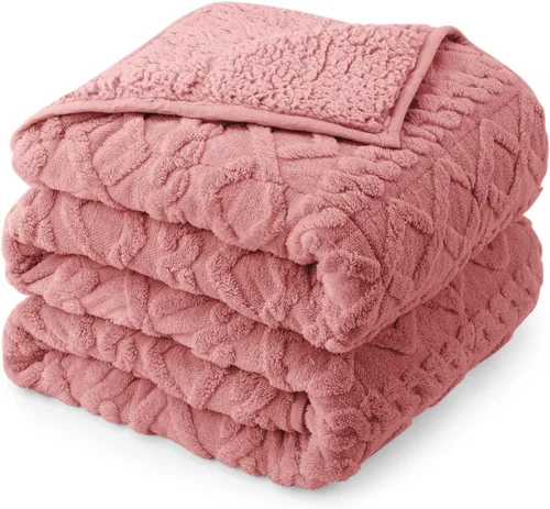 Vista 39 de Drewin Manta con peso de 15 libras para adultos, manta con peso de sherpa marrón suave y acogedora para dormir y relajarse, manta de cama gruesa