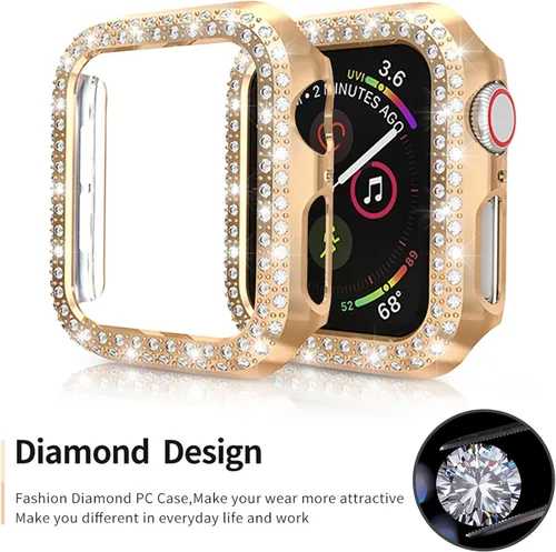 Vista 3 de Paquete de 5 fundas protectoras compatibles con Apple Watch SE Series 6, 5, 4, de 1.575 pulgadas, cubierta protectora de diamantes de cristal