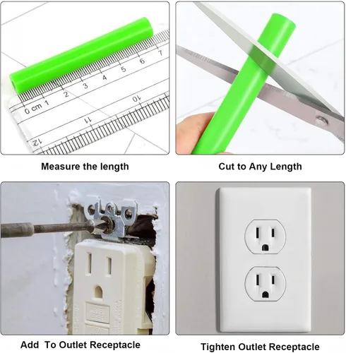 Vista 3 de El kit extensor de 48 piezas de espaciadores de toma de corriente eléctrica incluye 24 interruptores de 3 pulgadas y 24 tornillos de toma