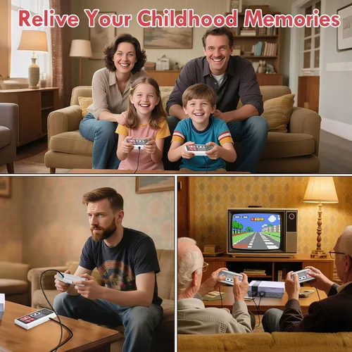Vista 2 de Retro Gaming Console with 621 Built-in Games, HDMI Retro Game Console for NES, Classic Mini Entertainment System for Nintendo, Plug and Play with