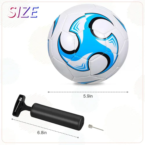 Vista 2 de Shappy 4 pelotas de fútbol tamaño 3 con bomba desinflada, pelotas de fútbol para interiores y exteriores, juego deportivo, jóvenes, adolescentes