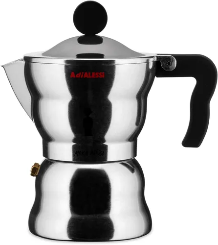 Vista 6 de Alessi AAM33/1 - Máquina de café expreso, resina de aluminio y termoplástica, 1 taza, mango negro