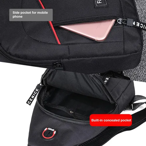 Vista 5 de Small Sling Bag Men Shoulder Backpack, Crossbody Chest Bag Water Sling Purse Travel Bag for Men