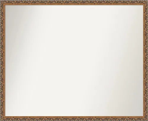 Vista 208 de Amanti Art Espejo de baño de bronce para sobre fregadero, 29 x 19 pulgadas, espejo rectangular de bronce antiguo, marco de madera tradicional
