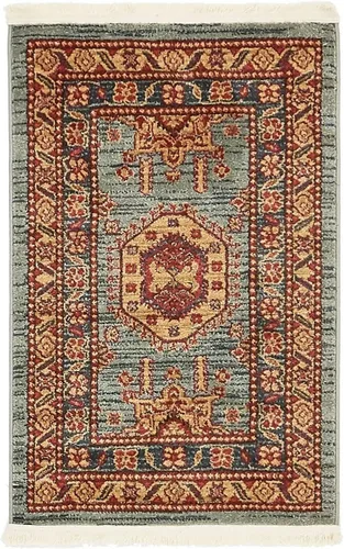 Vista 3 de Unique Loom Sahand Collection - Alfombra de área (2' 2" x 3' 1", rectangular, azul claro/marrón claro)