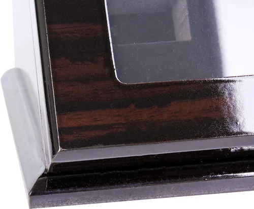 Vista 6 de Vitrina de anillo de campeonato, caja de madera para anillos deportivos (16 ranuras, inclinada, negro)