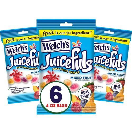 Vista 12 de Welch's Juicefuls - Bocadillos de frutas jugosas, salpicaduras de isla, sin gluten, bolsas de tamaño compartido de 4 onzas (paquete de 3)