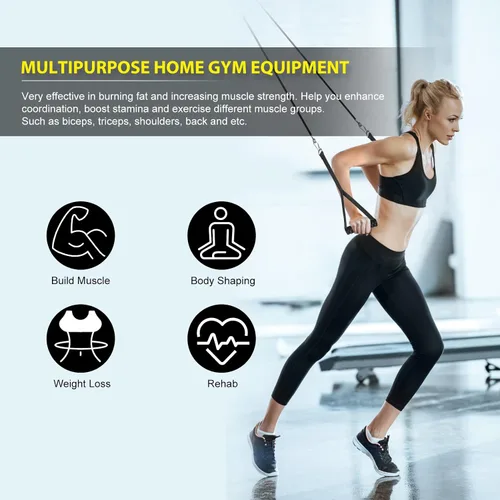 Vista 4 de Sistema de polea de cable de peso para gimnasio, accesorios de sistema de polea de cable de peso para gimnasio en casa con sistema de polea de mango