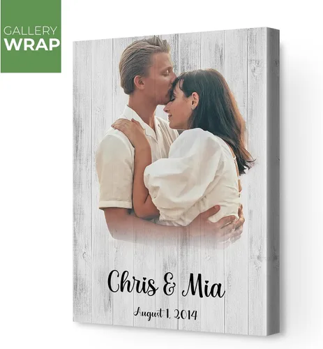 Vista 3 de Awesometik Regalos de boda personalizados para parejas, pintura en madera, retrato de boda, regalo de despedida de soltera, regalo de foto