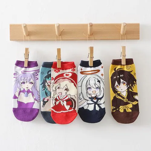 Vista 3 de Calcetines de anime para mujer, 5 paresset Anime Cosplay Ropa Anime Merch