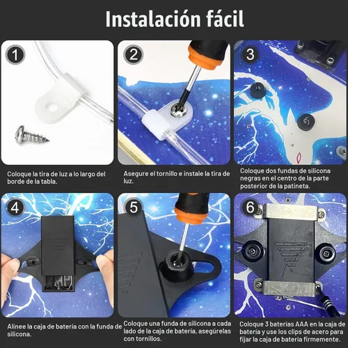 Vista 5 de LED Skateboard Light, Longboard & Shortboard, 16