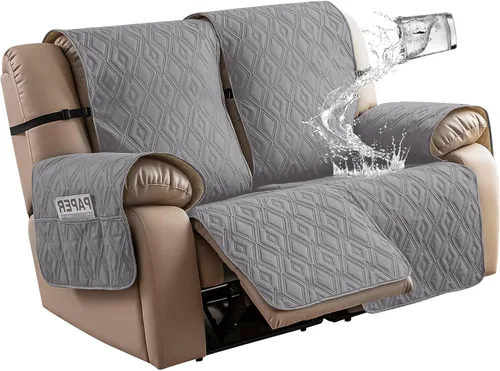 Vista 31 de Genina - Funda impermeable para sillón reclinable de dos plazas, funda antideslizante para sofá, funda para sofá reclinable de 2 plazas, funda