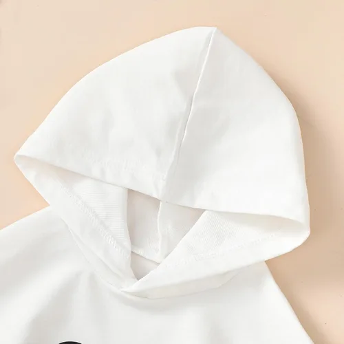Vista 5 de Disfraz de Halloween para niños y niñas, capa con capucha, poncho para fiesta de disfraces y cosplay White-a