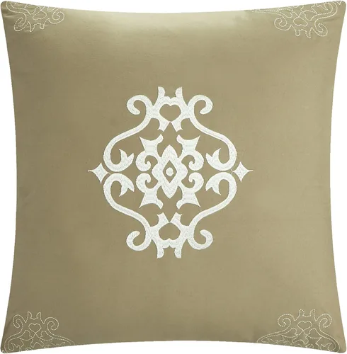 Vista 3 de Chic Home Juego de edredón de color gris topo, tamaño King (6 piezas), Halpert - Ropa de cama de microfibra plisada con diseño de pintuck, fundas