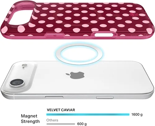 Vista 1408 de VELVET CAVIAR Funda para iPhone 15, compatible con MagSafe, probada contra caídas de 10 pies, fundas protectoras de diseño, leopardo color rosa