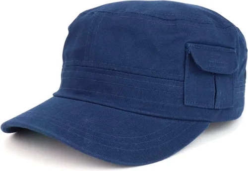 Vista 5 de Trendy Apparel Shop Gorra estilo militar liso Castro con bolsillo Blanco