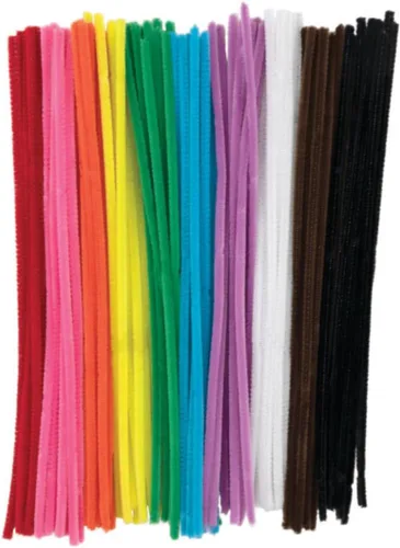 Vista 3 de Creativity Street Jumbo Chenille Stems, 12" x 6 mm, Craft Pipe Cleaners in Assorted Basic Colors, Pack of 100, Case of 12 Packs, 1200 Chenille Stems
