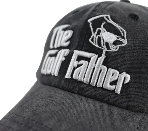 Vista 3 de Gorra de béisbol The Golf Father para hombre, divertida gorra de algodón bordada en 3D ajustable para regalos de golf