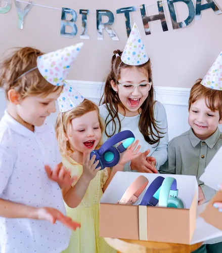 Vista 8 de Cowyawn - Auriculares infantiles, auriculares para niños con limitador de volumen seguro de 94 dB, auriculares escolares con cable para niños