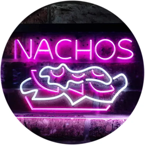 Vista 9 de ADVPRO Nachos Café - Letrero de neón LED de doble color, azul y rojo, 16 x 12 pulgadas, st6s43-i0314-Br