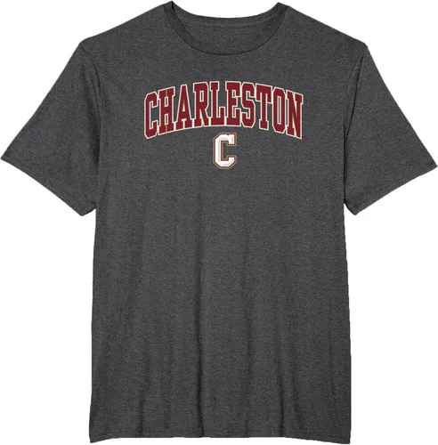 Vista 19 de Charleston Cougars Arch Over Logo - Camiseta con licencia oficial, Negro