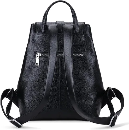 Vista 6 de COOLCY Nueva mochila vintage de cuero genuino para mujer