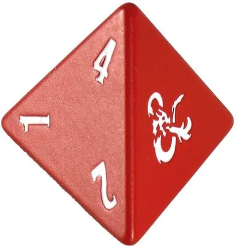 Vista 9 de Juego de dados RPG de metal pesado rojo y blanco para Calabozos y Dragones