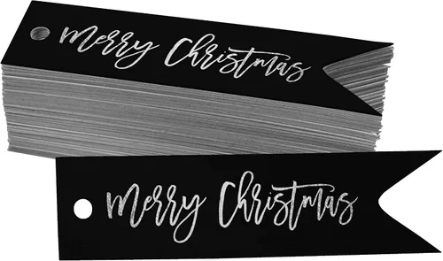 Vista 44 de Etiquetas colgantes con texto en inglés «Merry Christmas» para botellas de papel de aluminio, paquete de 50 unidades Aqua Blue