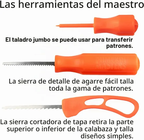 Vista 5 de Pumpkin Masters – Kit de cortar calabazas, el preferido de los niños de Estados Unidos, individual, Coral