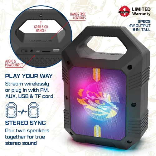 Vista 5 de SOAR NCAA ShockBox XL - Altavoz inalámbrico Bluetooth unisex
