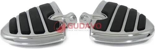 Vista 16 de Motocicleta cromo aluminio pie clavijas delantero pedal conductor clavijas con soportes para HONDA VF750 MAGNA 1996-2004 (G3I negro)