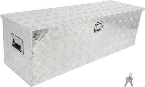 Vista 24 de SCITOO - Caja de herramientas de aluminio de 18 pulgadas de plata resistente para cama de camión, caja de herramientas para remolque de RV
