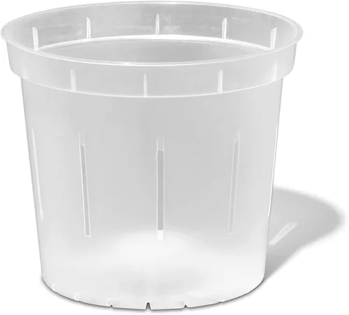 Vista 5 de rePotme Paquete de 3 macetas de orquídeas de 4 pulgadas con agujeros para trasplante (cuarzo rosa)