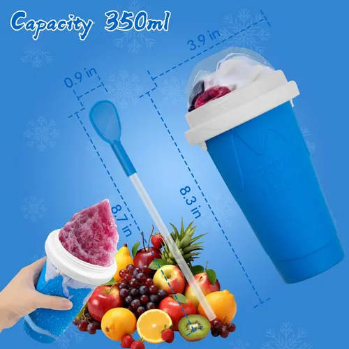 Vista 6 de Taza de Fabricante de Granizado, Juego de Tazas de Granizado DIY Mágicas de Apretar, Tazas de Apretar Portátiles para Jugos, Leche y Helados, Taza