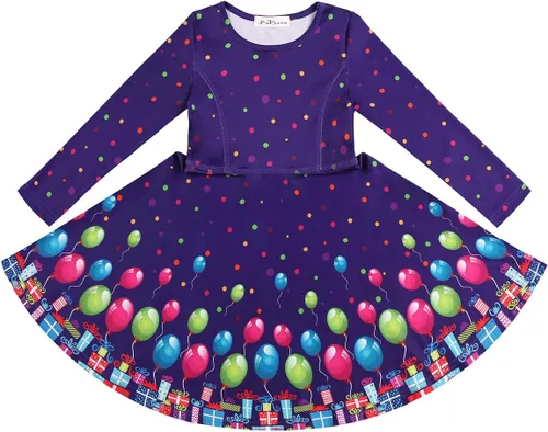 Vista 4 de LaBeca - Vestido sin mangas o de manga larga para niñas, vestidos informales con diseño de unicornio o sirena para niñas pequeñas o grandes