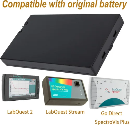 Vista 2 de Paquete de 10 baterías de repuesto para Vernier LabQuest 2, LabQuest Stream, Go Direct, SpectroVis, Plus espectrofotómetro, se adapta a LQ2-BAT