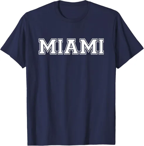 Vista 48 de Camiseta de regalo deportiva estilo universitario Miami Florida, Negro, S