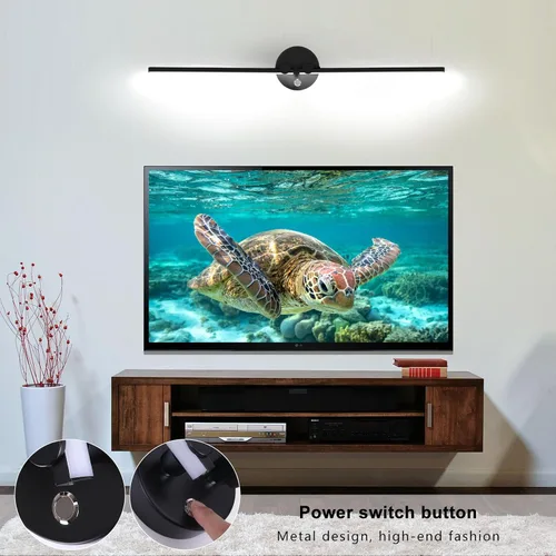 Vista 3 de Kawell Lámpara de pared LED de 12 W cableada con interruptor, brazos giratorios de 300°, iluminación moderna para sala de estar, dormitorio