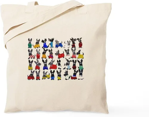 Vista 15 de CafePress American Scottie - Bolsa de compras de lona beige natural reutilizable