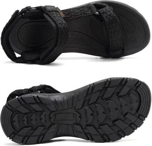 Vista 5 de EQUICK Sandalias deportivas para mujer, sandalias con correa de punta abierta, antideslizantes, sandalias de agua para exteriores, cómodas sandalias