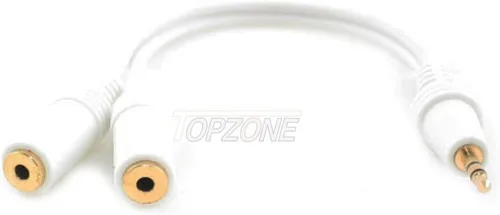 Vista 2 de Topzone Cable estéreo "Y" de 4 pulgadas y 0.098 in: enchufe estéreo de 0.098 in a dos conectores de 0.098 in