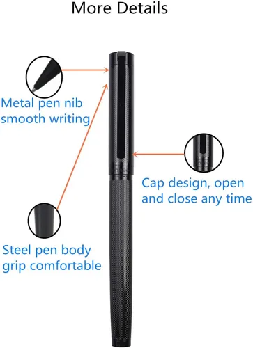 Vista 2 de Pemmeed Bolígrafo de Bola de Tinta Líquida para Mujeres Caja de Lujo Bolígrafo de Gel Tinta Negra Bolígrafo Elegante Recargable para Oficina
