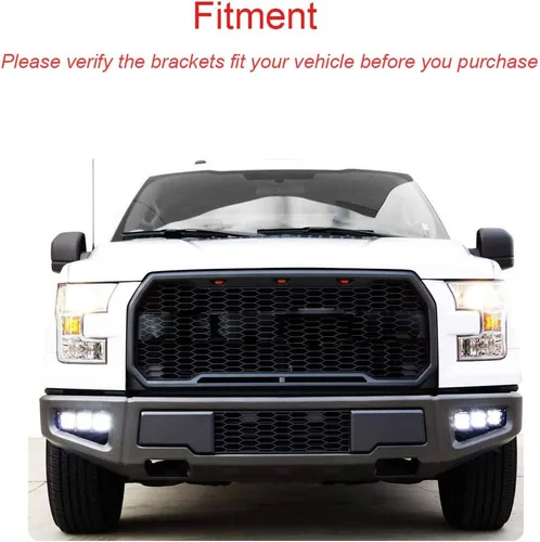 Vista 5 de Soportes de montaje de ubicación de luces antiniebla para parachoques delantero oculto triple compatible con Ford Raptor 2017-2020